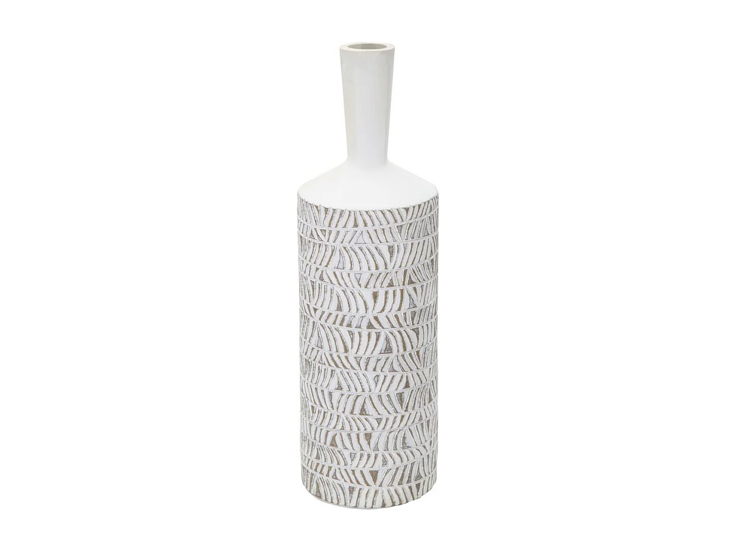Vase Décoratif MF679, Blanc, 15x15x49,5 cm, Seven Design