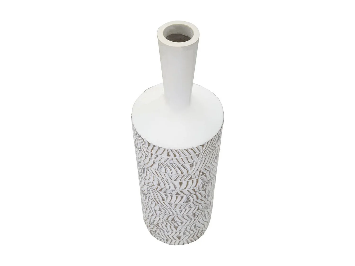 Vase Décoratif MF679, Blanc, 15x15x49,5 cm, Seven Design