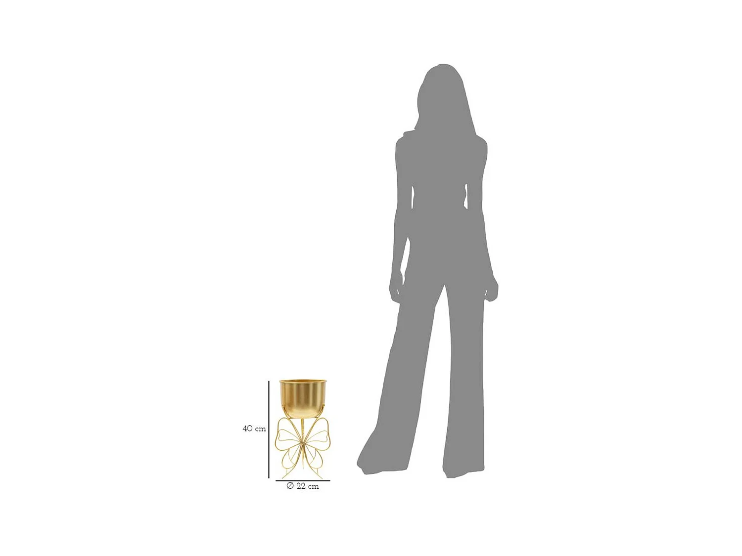 Vaso per Piante Farfalla 5, Oro, 22x22x40 cm, Epikasa