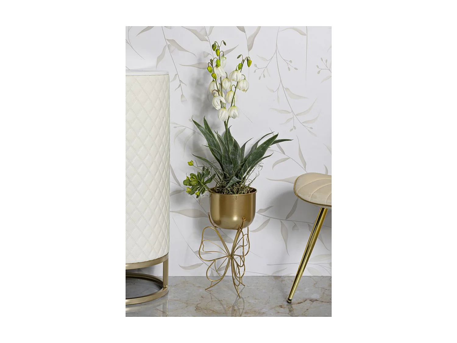 Cache Pot Papillon 5, Or, 22x22x40 cm, Seven Design