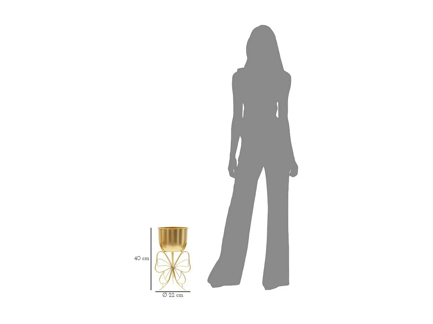 Cache Pot Papillon 5, Or, 22x22x40 cm, Seven Design