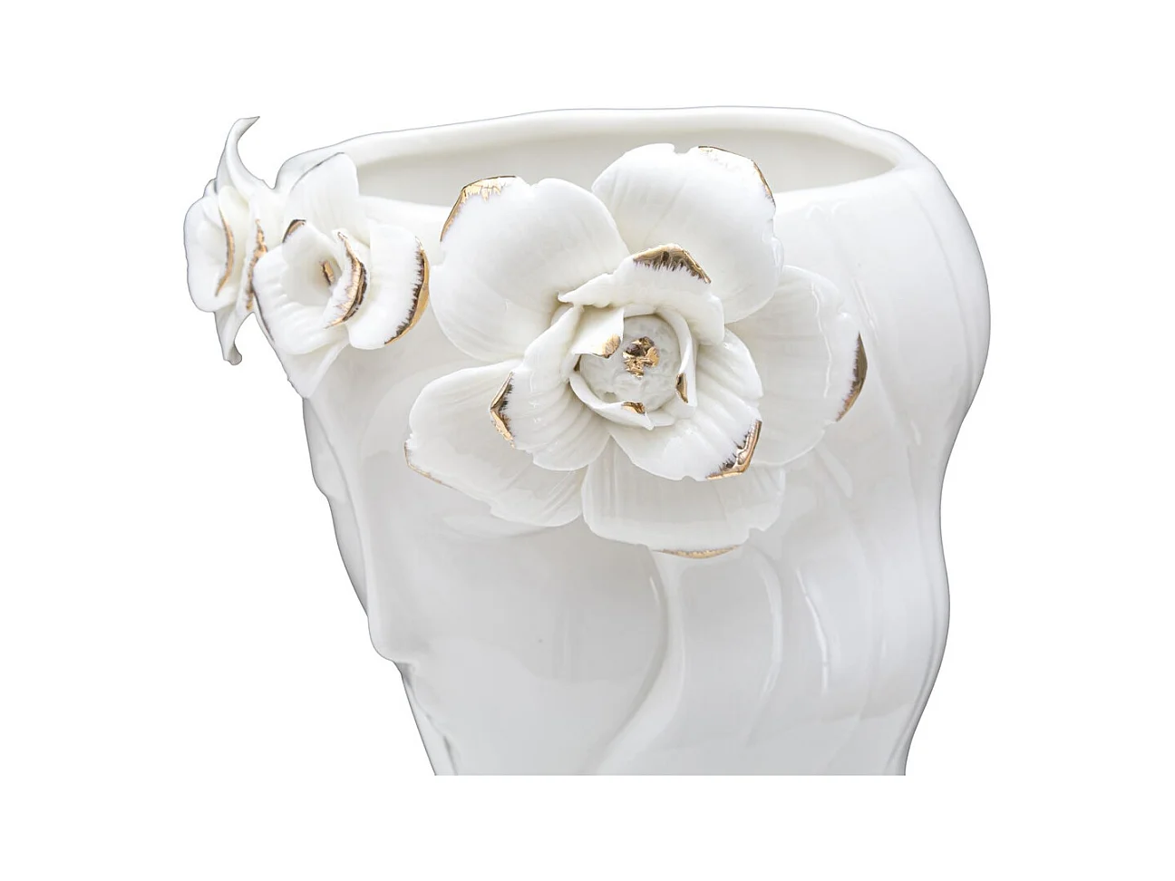 Vaso Decorativo Viso 28, Bianco, 14,8x13x29 cm, Epikasa