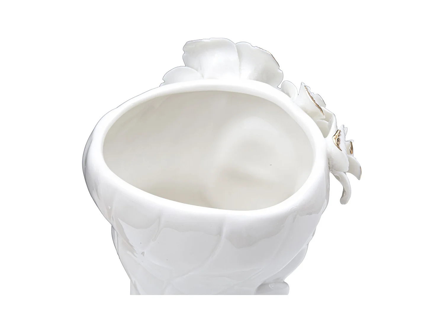 Vaso Decorativo Viso 28, Bianco, 14,8x13x29 cm, Epikasa