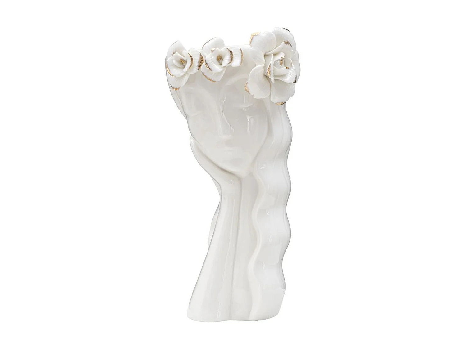 Vase Décoratif Visage 28, Blanc, 14,8x13x29 cm, Seven Design