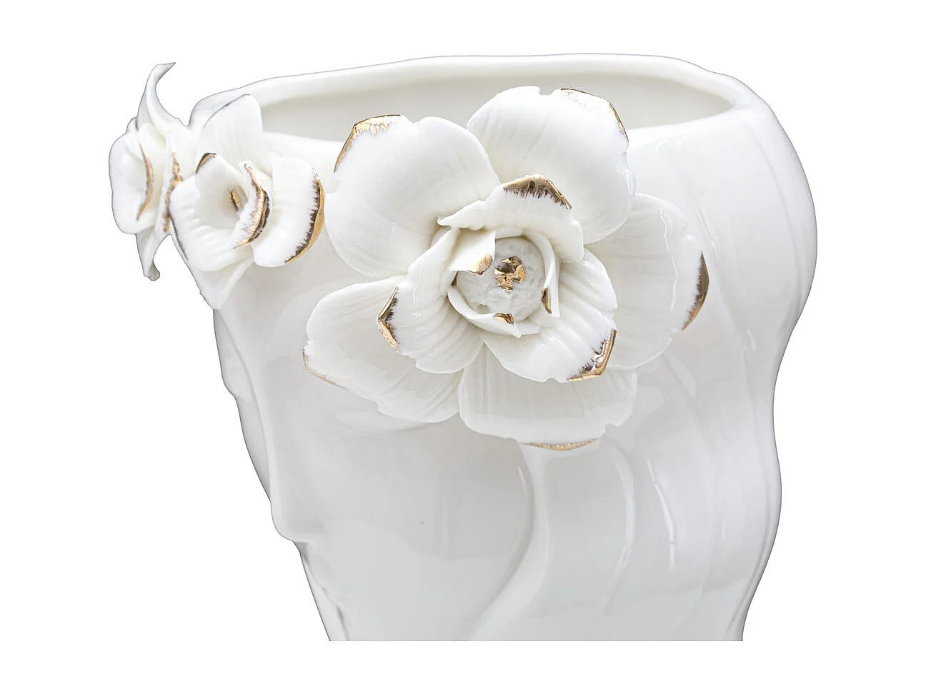 Vase Décoratif Visage 28, Blanc, 14,8x13x29 cm, Seven Design