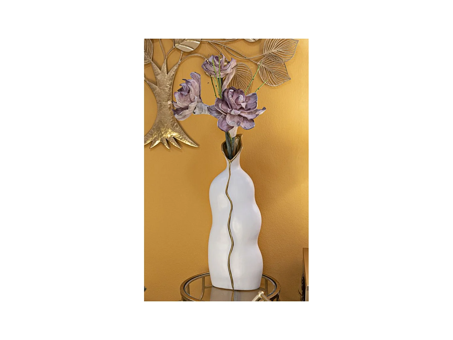 Vaso Decorativo MF642, Branco, 19,5x10x50 cm, Epikasa