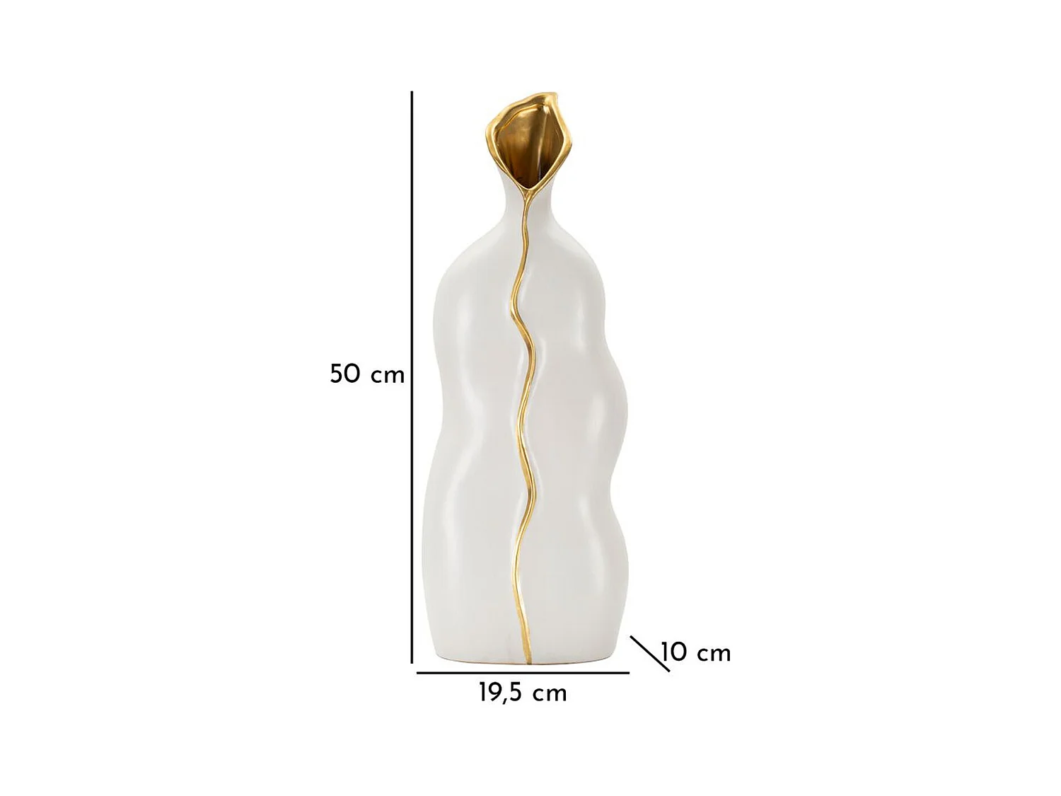 Vaso Decorativo MF642, Branco, 19,5x10x50 cm, Epikasa
