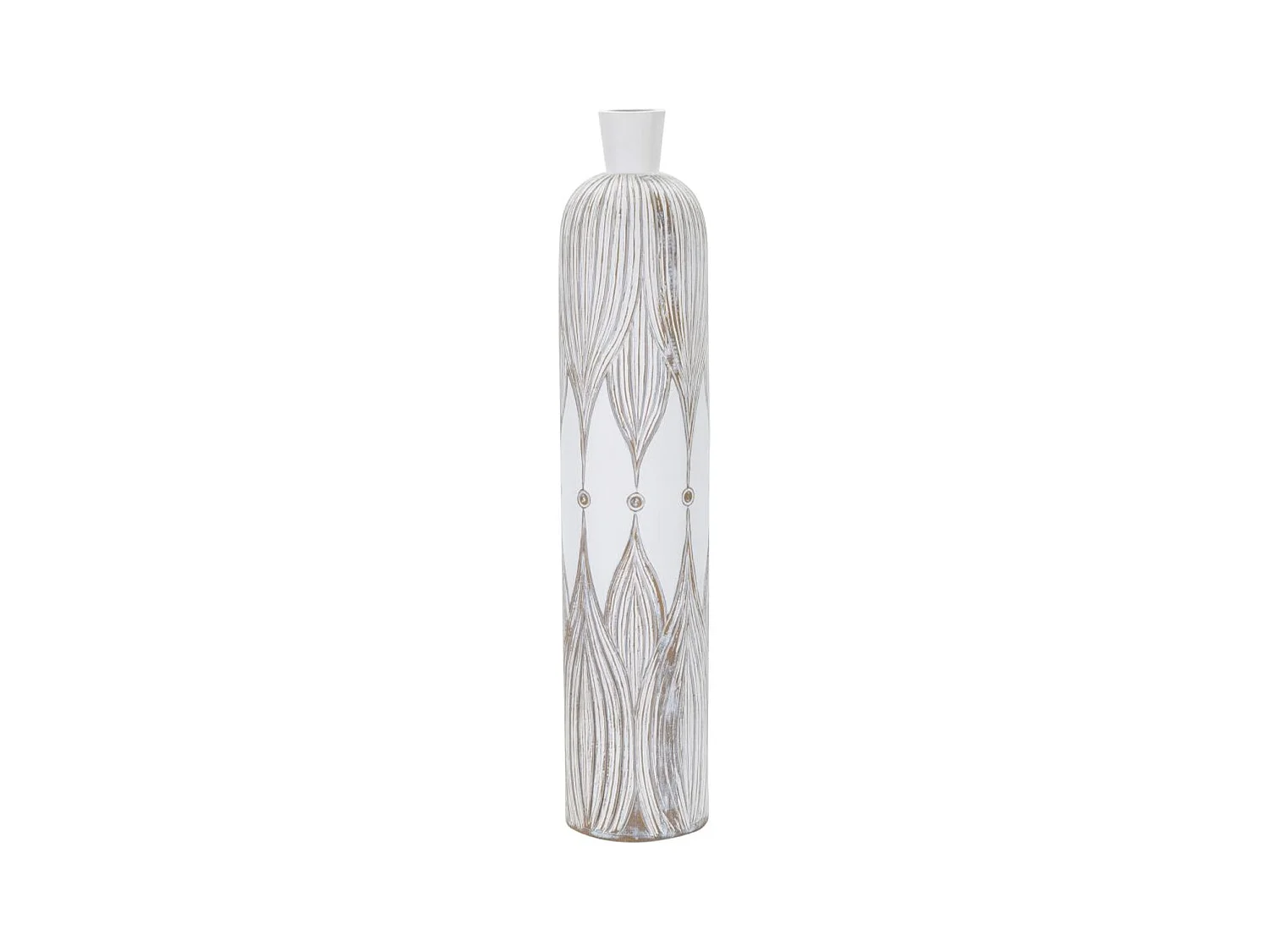 Vase Décoratif MF663, Blanc, 15,5x15,5x74 cm, Epikasa