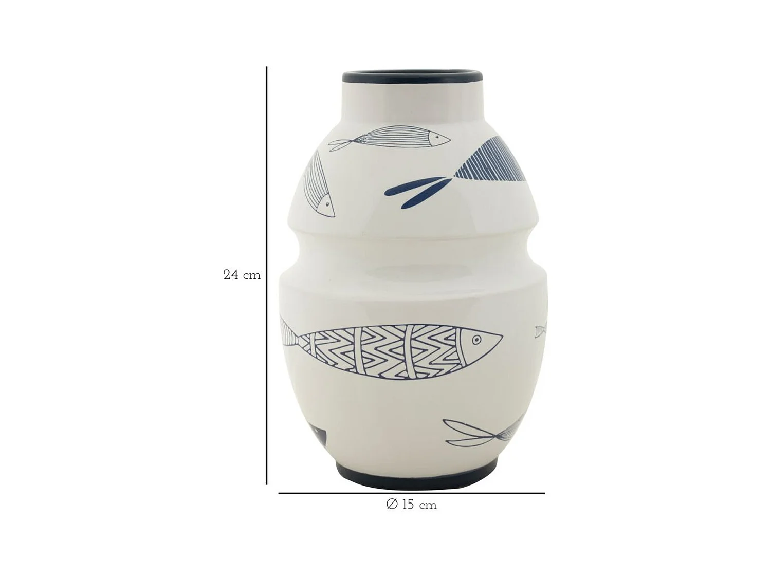 Vaso Decorativo MF650, Multicolore, 15x15x24 cm, Epikasa