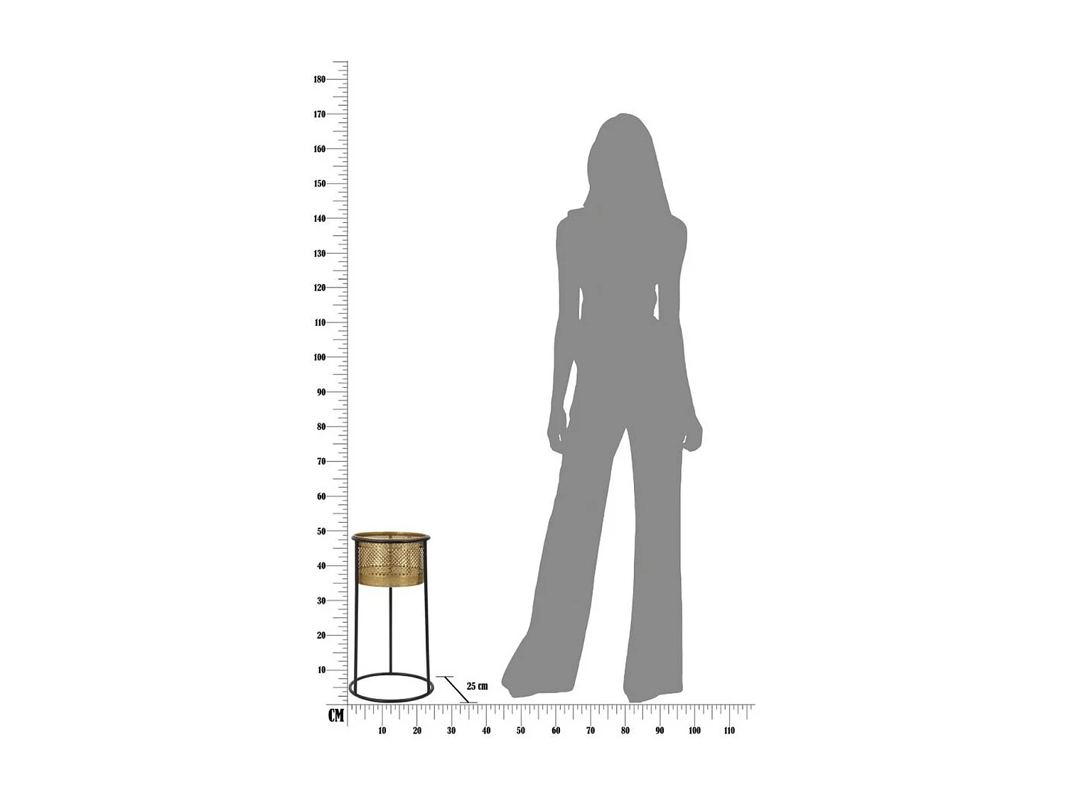 Cache Pot MF686, Or, 25x25x50 cm, Seven Design