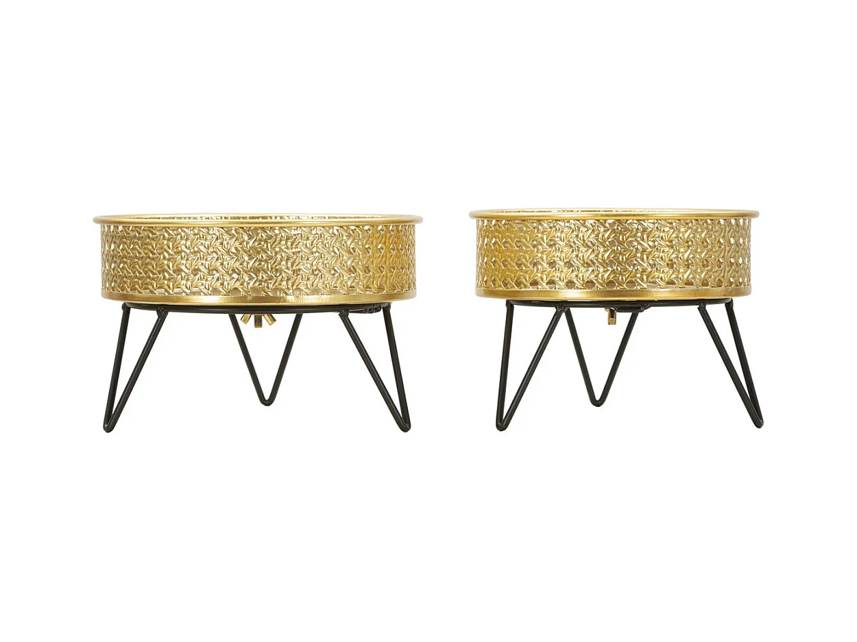 Zestaw 2 doniczek MF410, Złoto, 20,5x20,5x13 cm, Epikasa