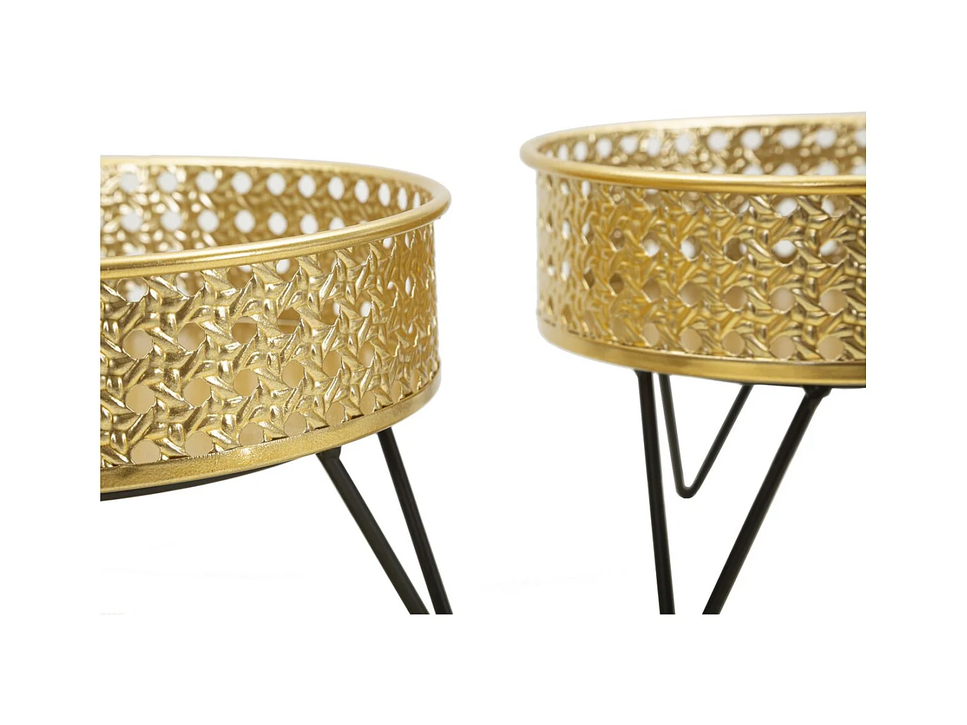 Set van 2 Plantenpotten MF410, Goud, 20,5x20,5x13 cm, Epikasa