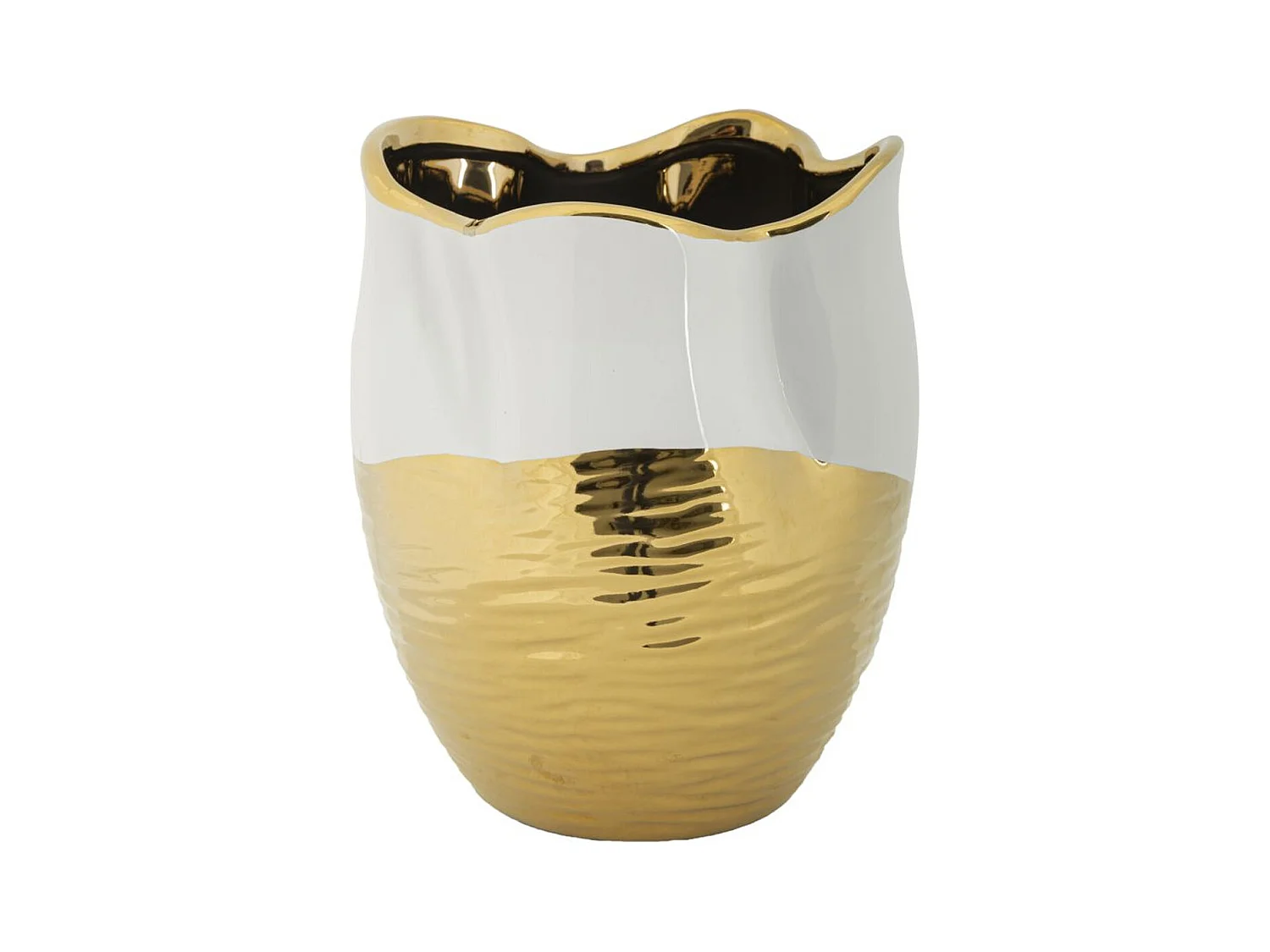 Vaso Decorativo MF639, Ouro, 20x20x25 cm, Epikasa