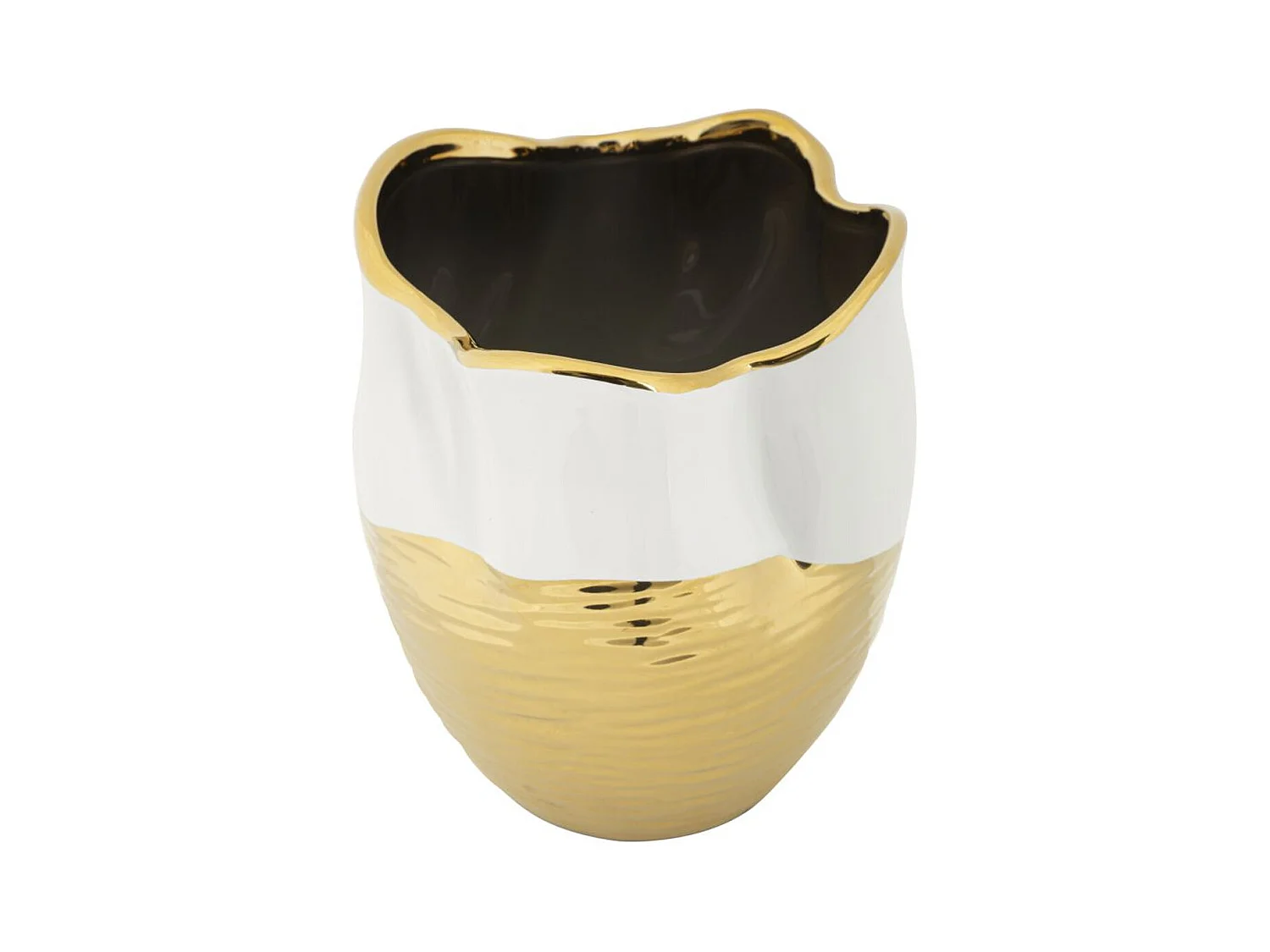 Vaso Decorativo MF639, Ouro, 20x20x25 cm, Epikasa