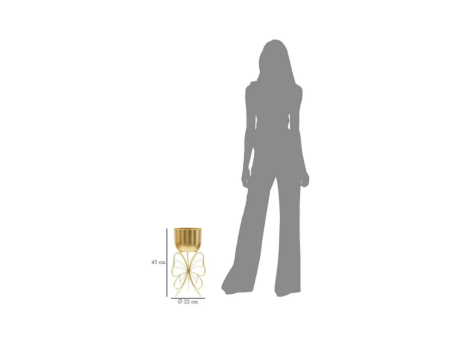 Vaso per Piante Farfalla 4, Oro, 22x22x45 cm, Epikasa