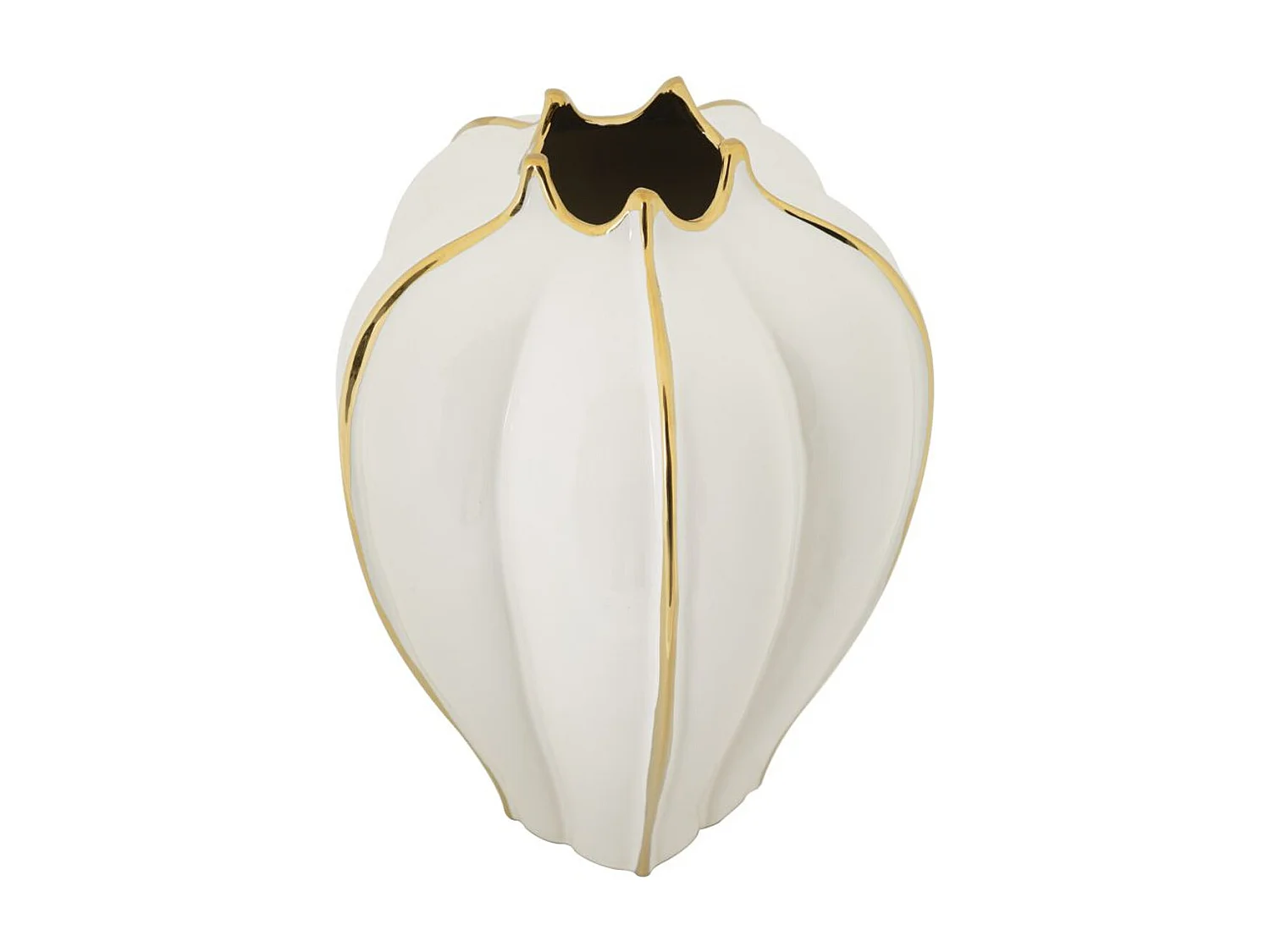 Vase Décoratif MF635, Blanc, 21x21x40 cm, Seven Design