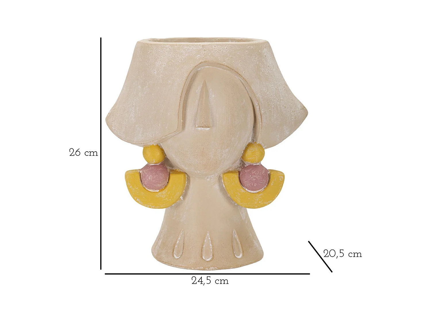 Wazon Dekoracyjny Twarz 25, Wielokolorowy, 24,5x20,5x26 cm, Epikasa