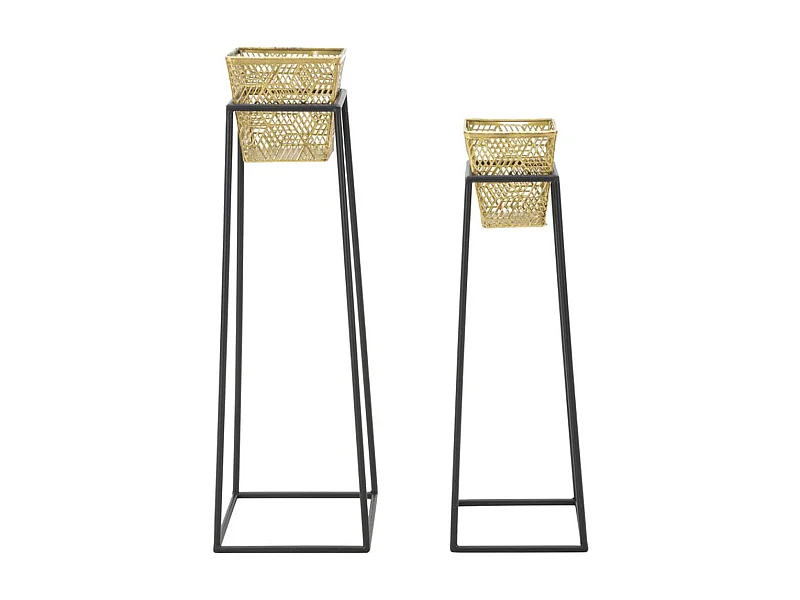 Juego de 2 Macetas MF417, Oro, 23x23x70 cm, Epikasa