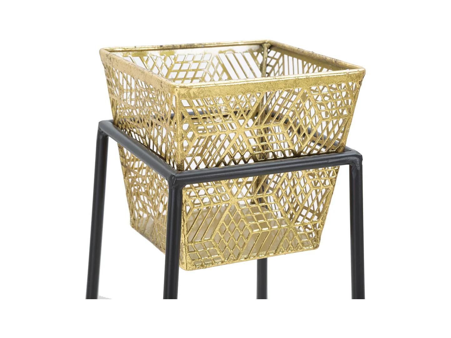 Set di 2 Vasi per Piante MF417, Oro, 23x23x70 cm, Epikasa