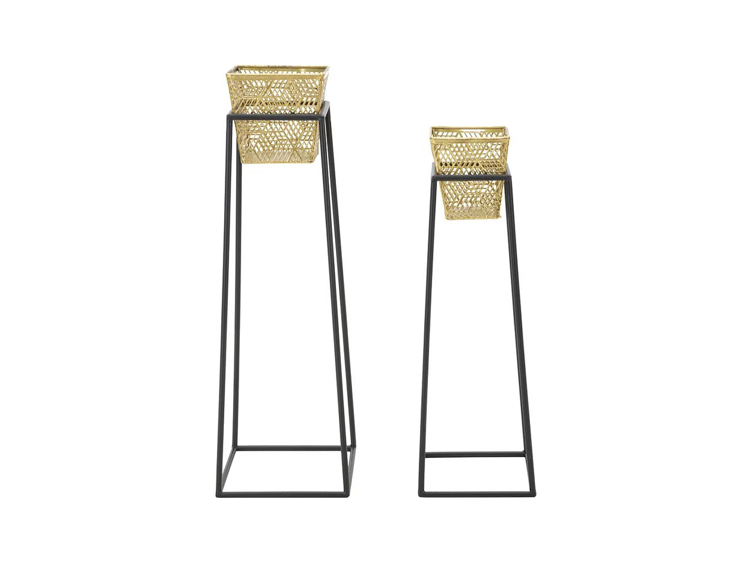Lot de 2 Cache Pots MF417, Or, 23x23x70 cm, Epikasa