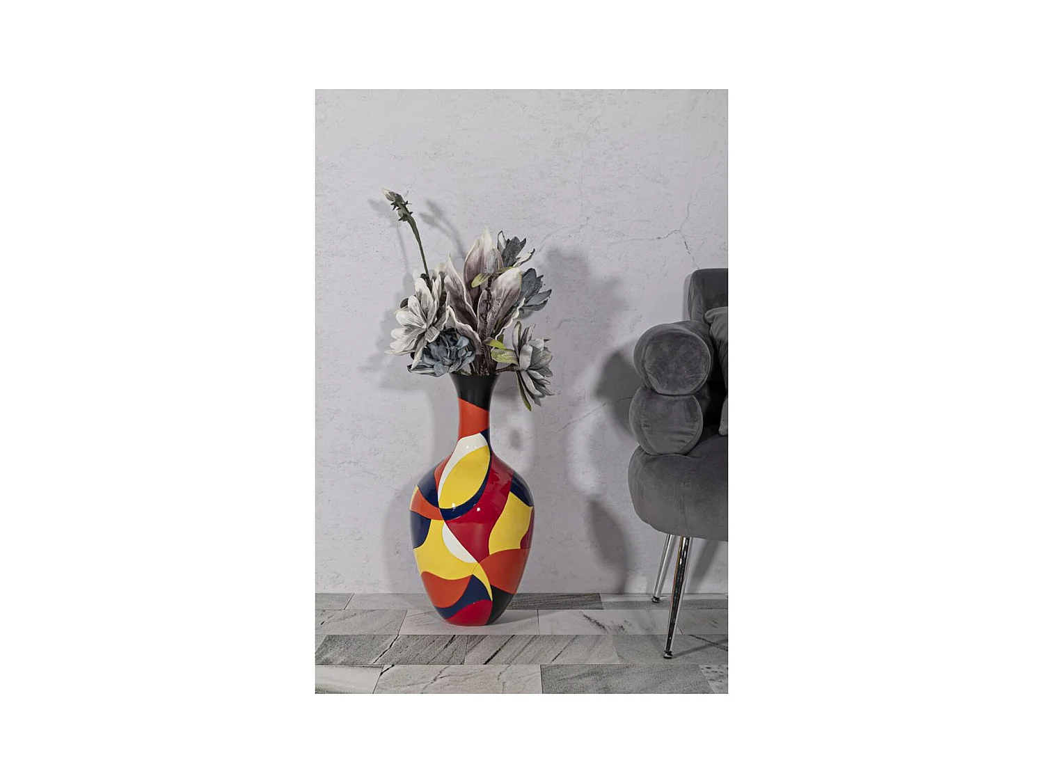 Vase Décoratif MF656, Multicouleur, 29x29x59 cm, Epikasa