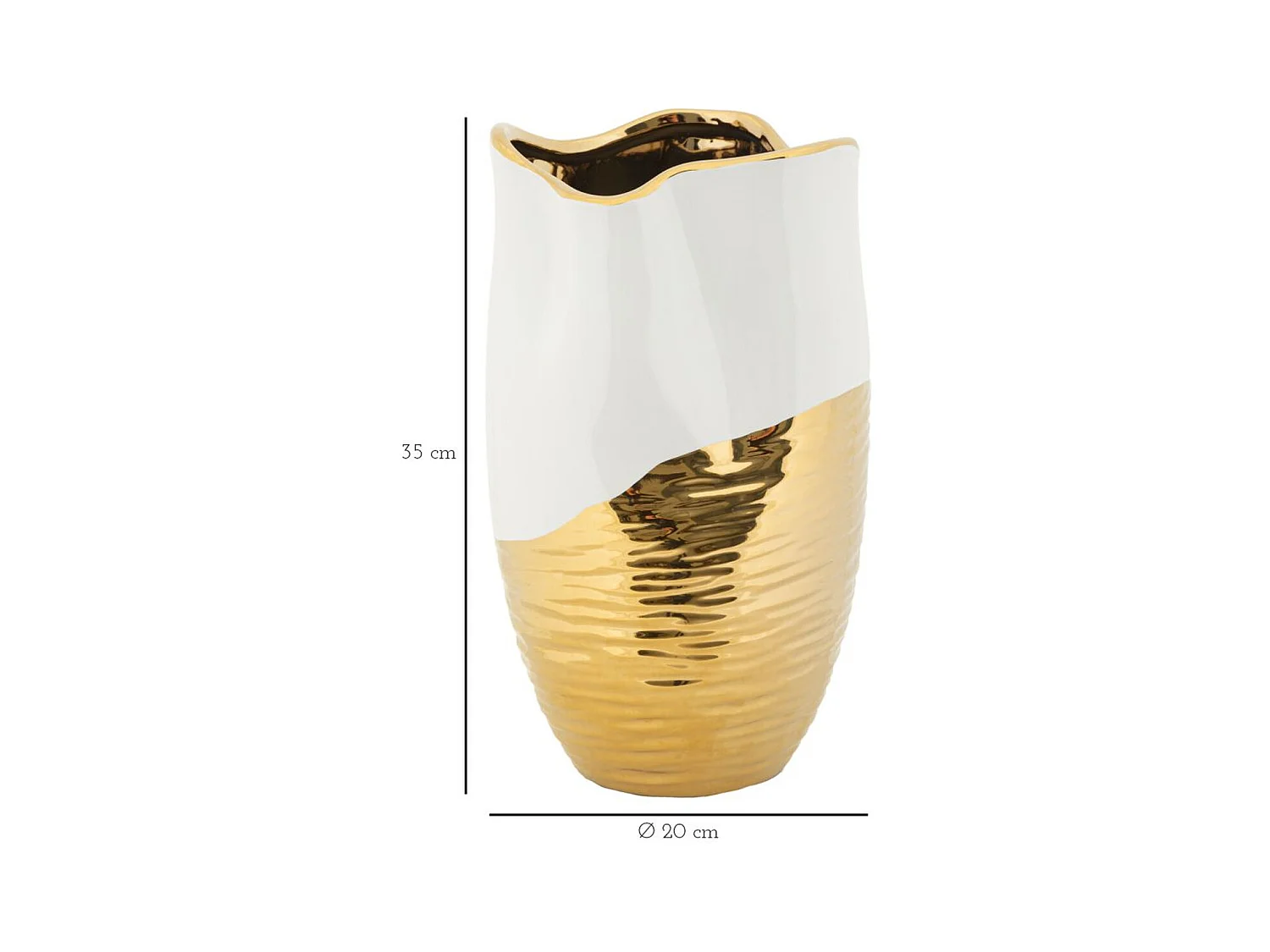 Vase Décoratif MF631, Or, 20x20x35 cm, Seven Design