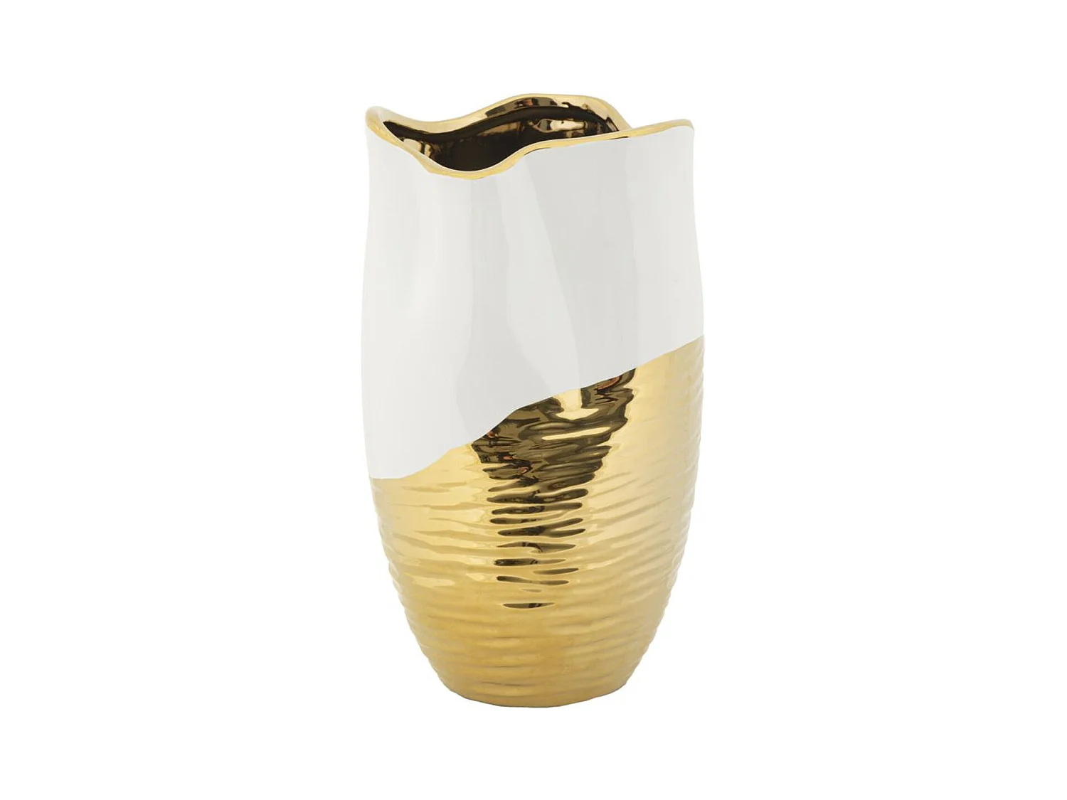 Vaso Decorativo MF631, Ouro, 20x20x35 cm, Epikasa