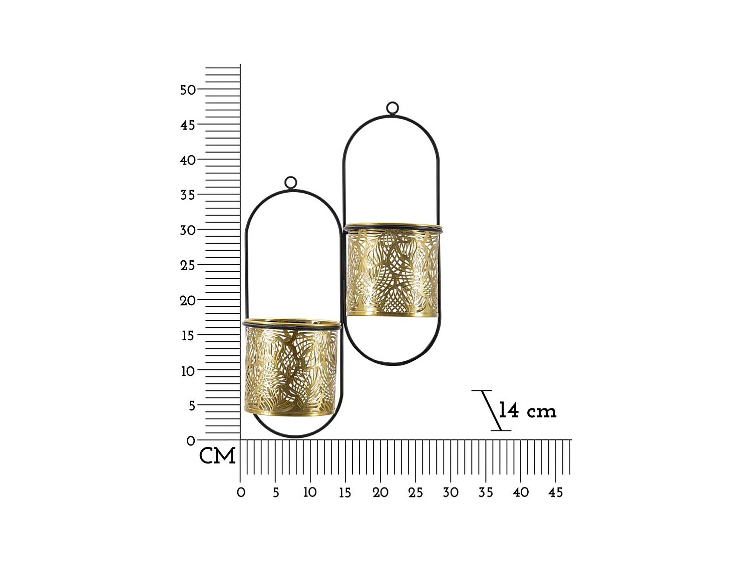 Set di 2 Vasi per Piante MF416, Oro, 27x14x48 cm, Epikasa
