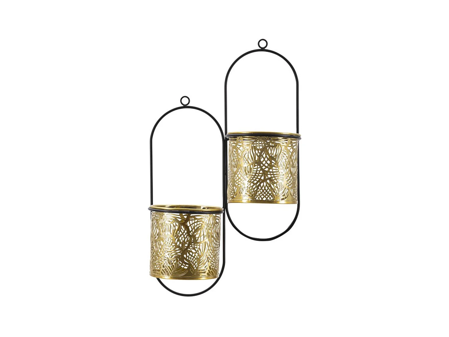 Lot de 2 Cache Pots MF416, Or, 27x14x48 cm, Epikasa