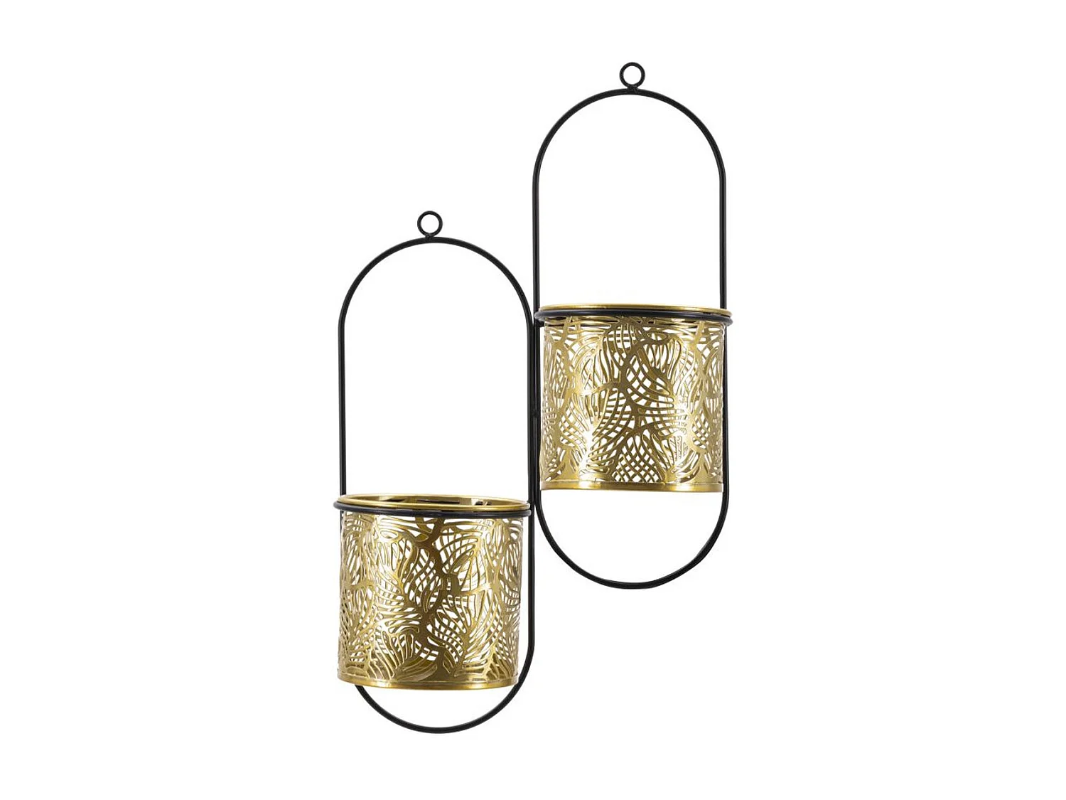Set van 2 Plantenpotten MF416, Goud, 27x14x48 cm, Seven Design