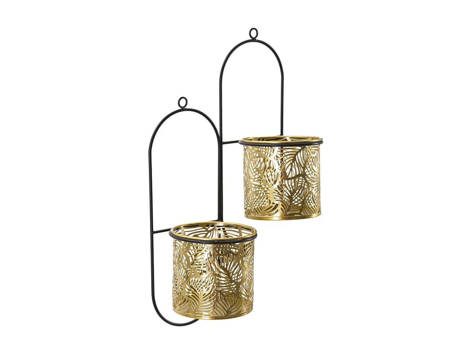 Set van 2 Plantenpotten MF416, Goud, 27x14x48 cm, Seven Design