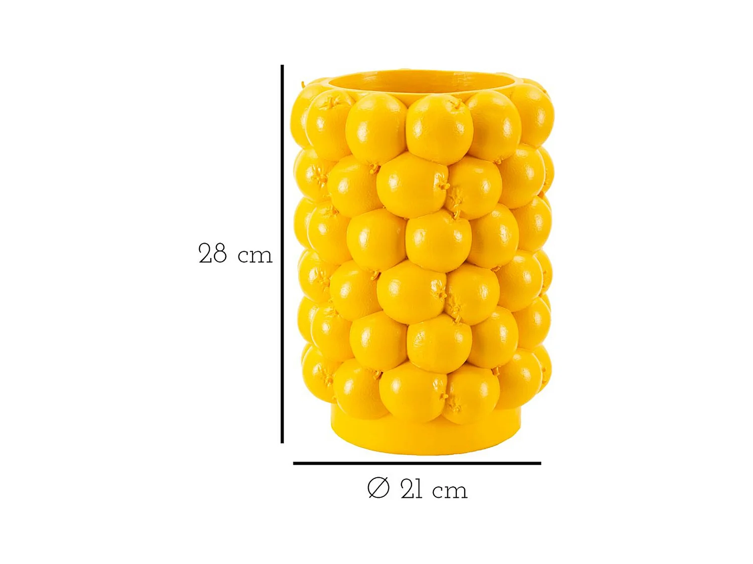 Wazon Dekoracyjny Cytryny, Żółty, 21x21x28 cm, Epikasa