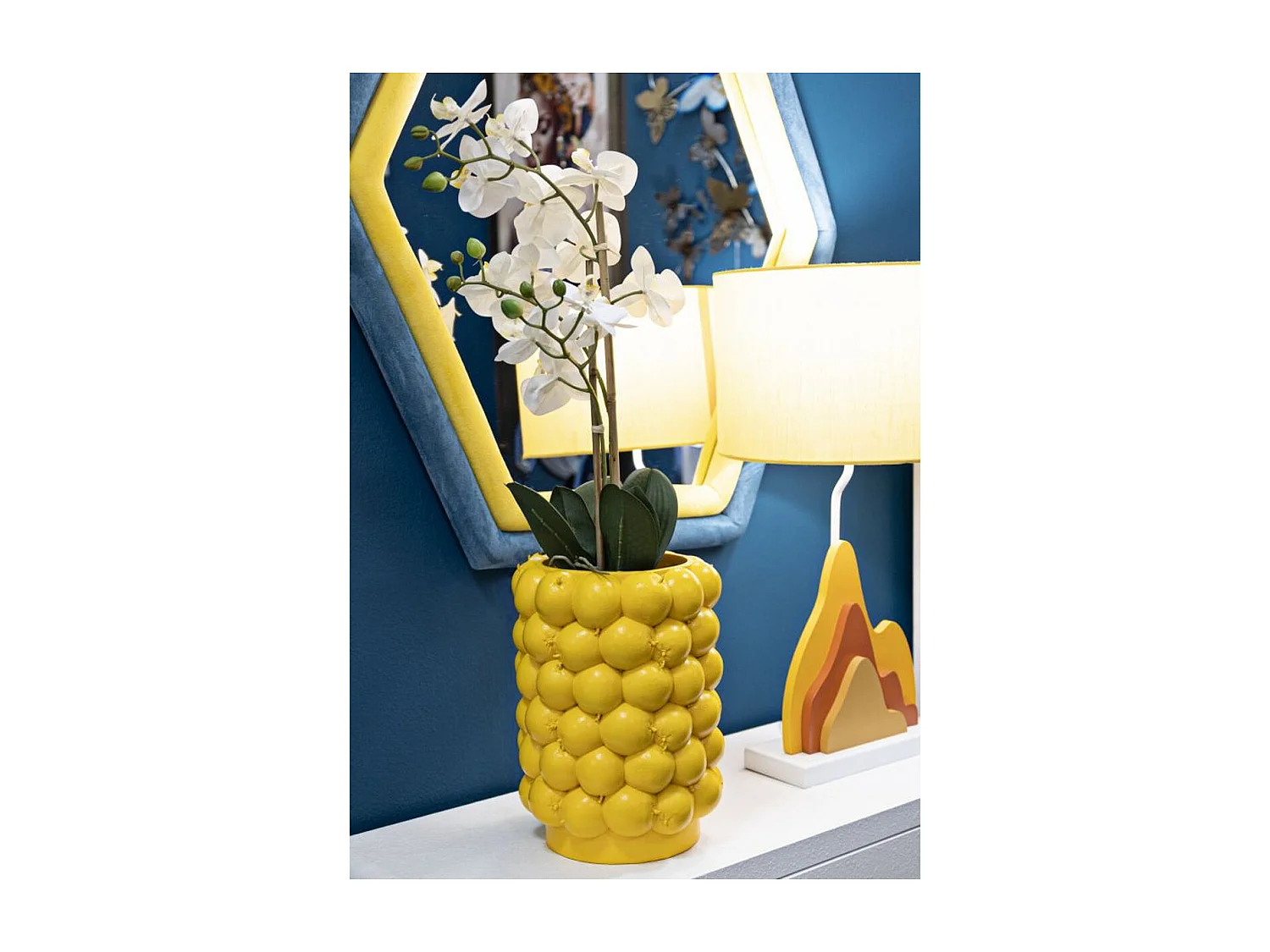 Wazon Dekoracyjny Cytryny, Żółty, 21x21x28 cm, Seven Design