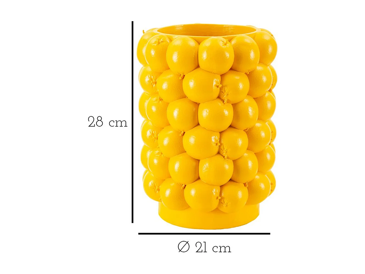 Wazon Dekoracyjny Cytryny, Żółty, 21x21x28 cm, Seven Design