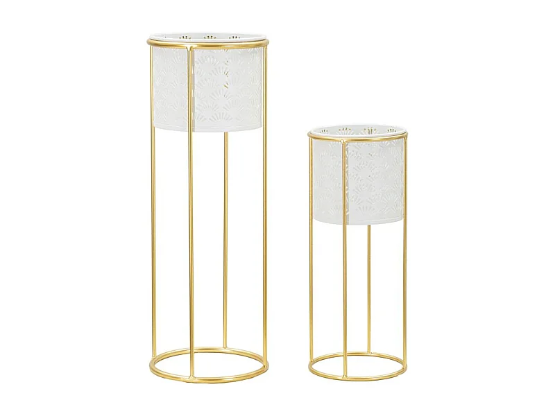 Set di 2 Vasi per Piante MF408, Bianco, 17x17x46 cm, Epikasa