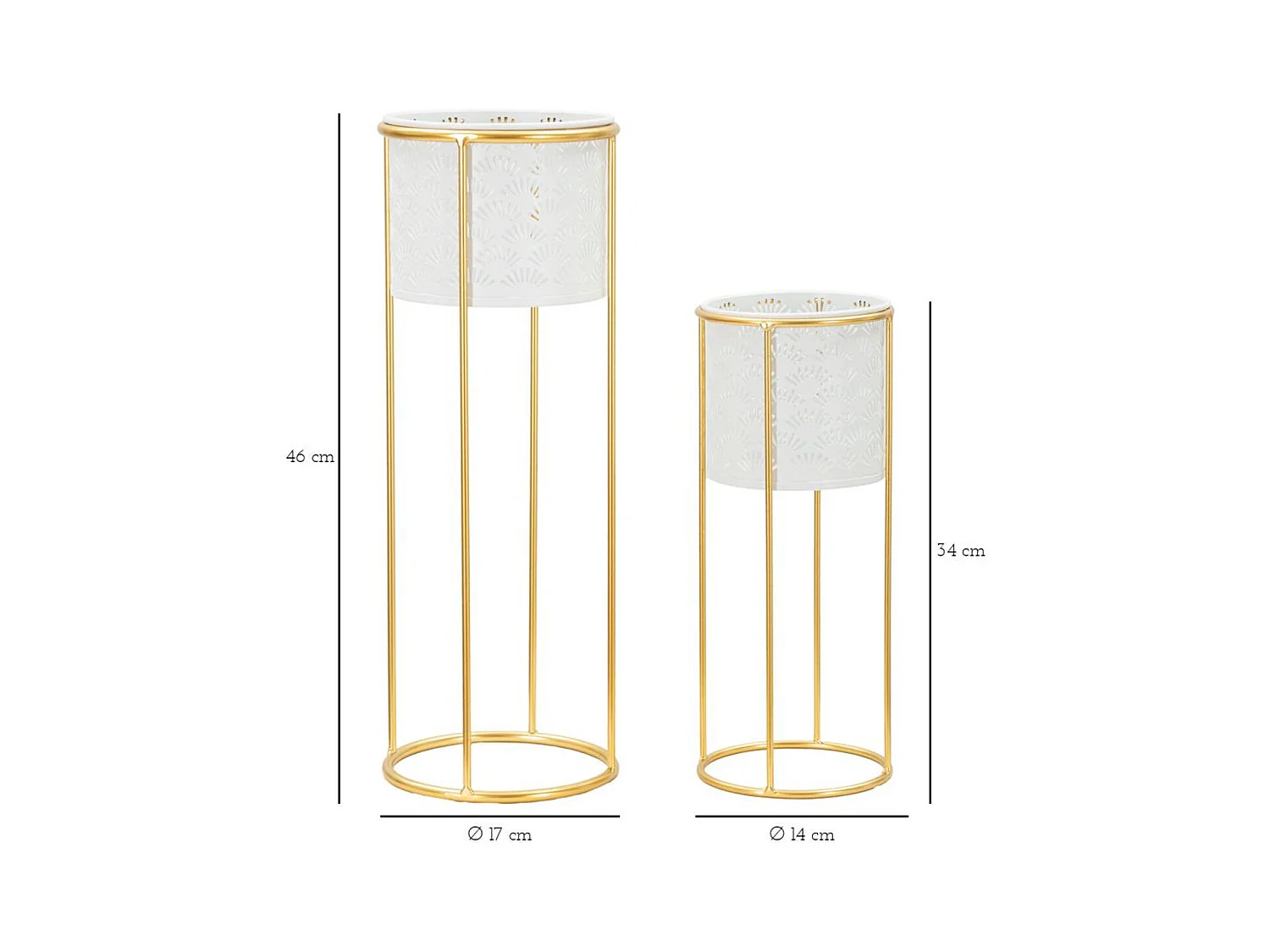 Set di 2 Vasi per Piante MF408, Bianco, 17x17x46 cm, Seven Design