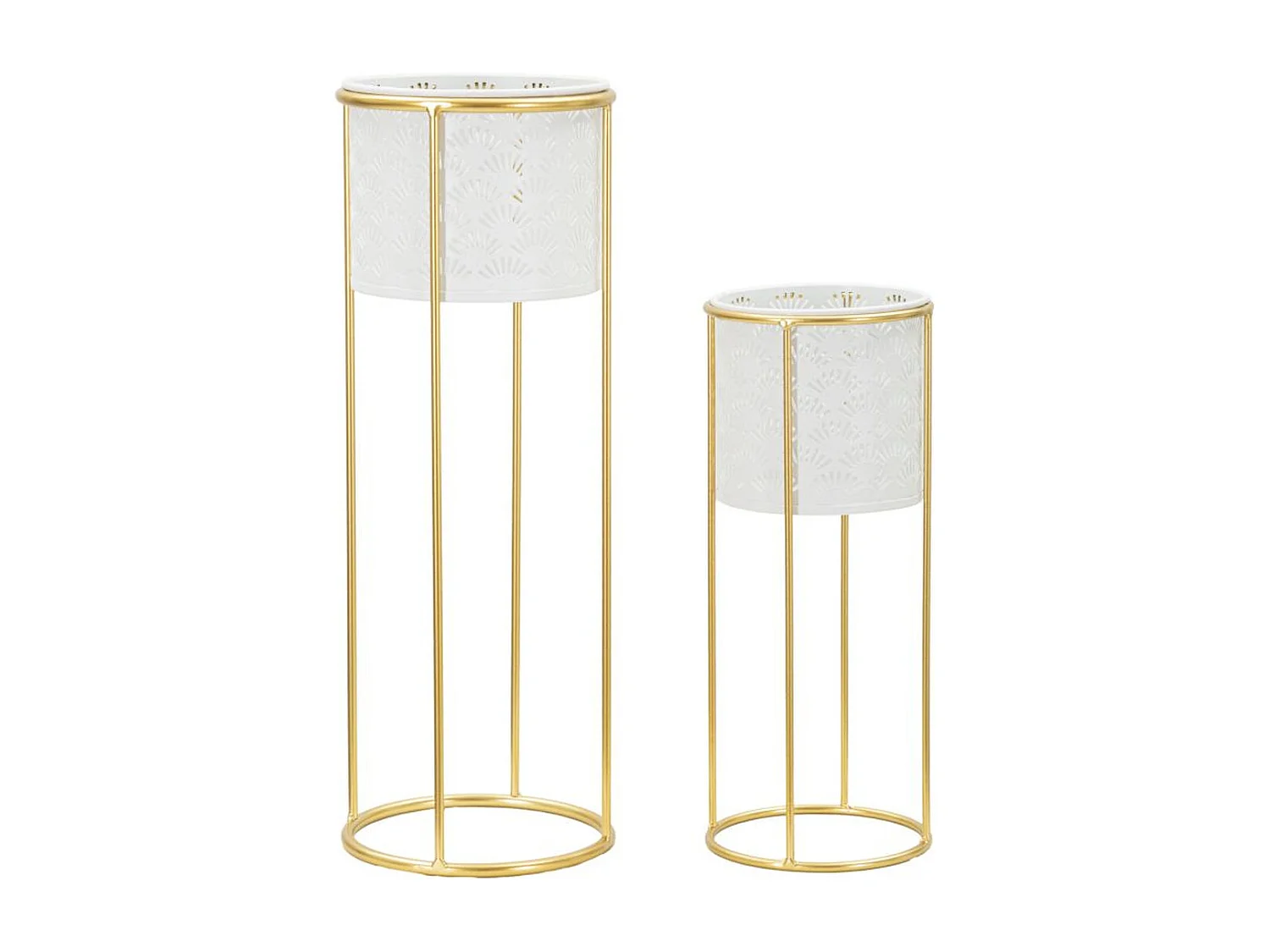 Zestaw 2 doniczek MF408, Biały, 17x17x46 cm, Seven Design