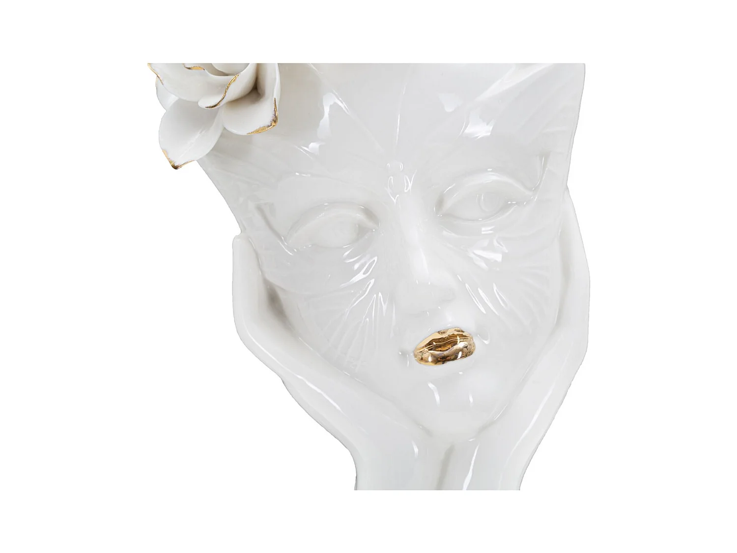 Vaso Decorativo Viso 30, Bianco, 16,5x14x27,3 cm, Epikasa