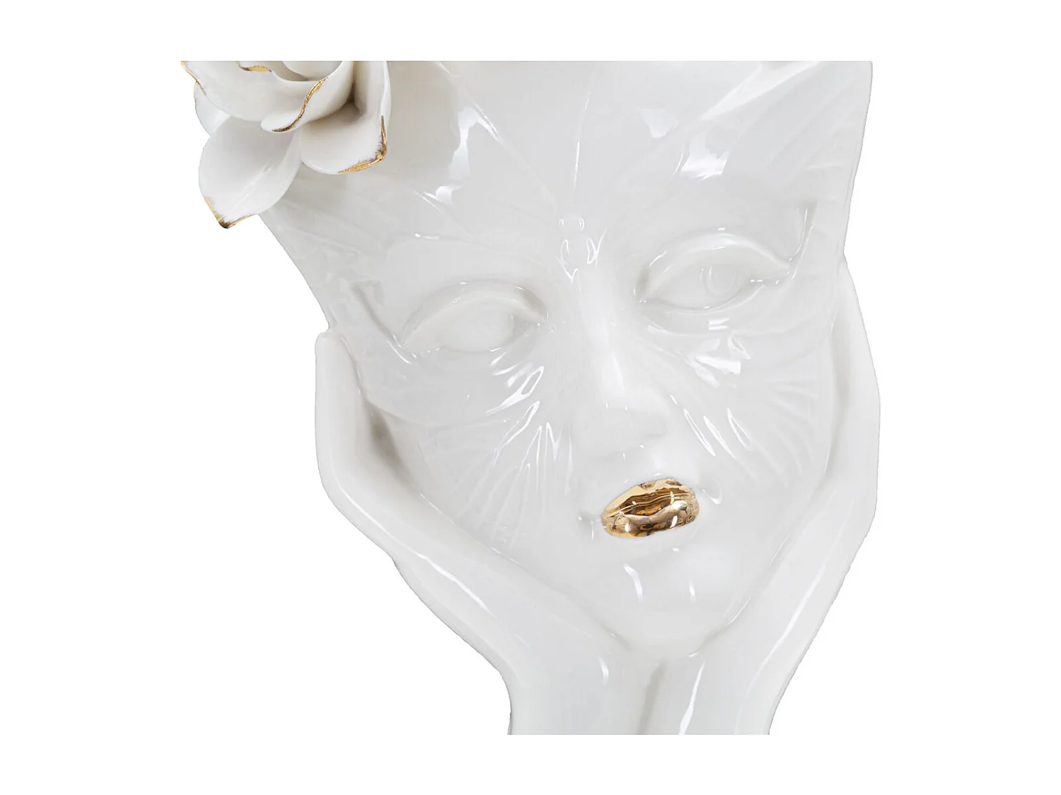 Vase Décoratif Visage 30, Blanc, 16,5x14x27,3 cm, Seven Design