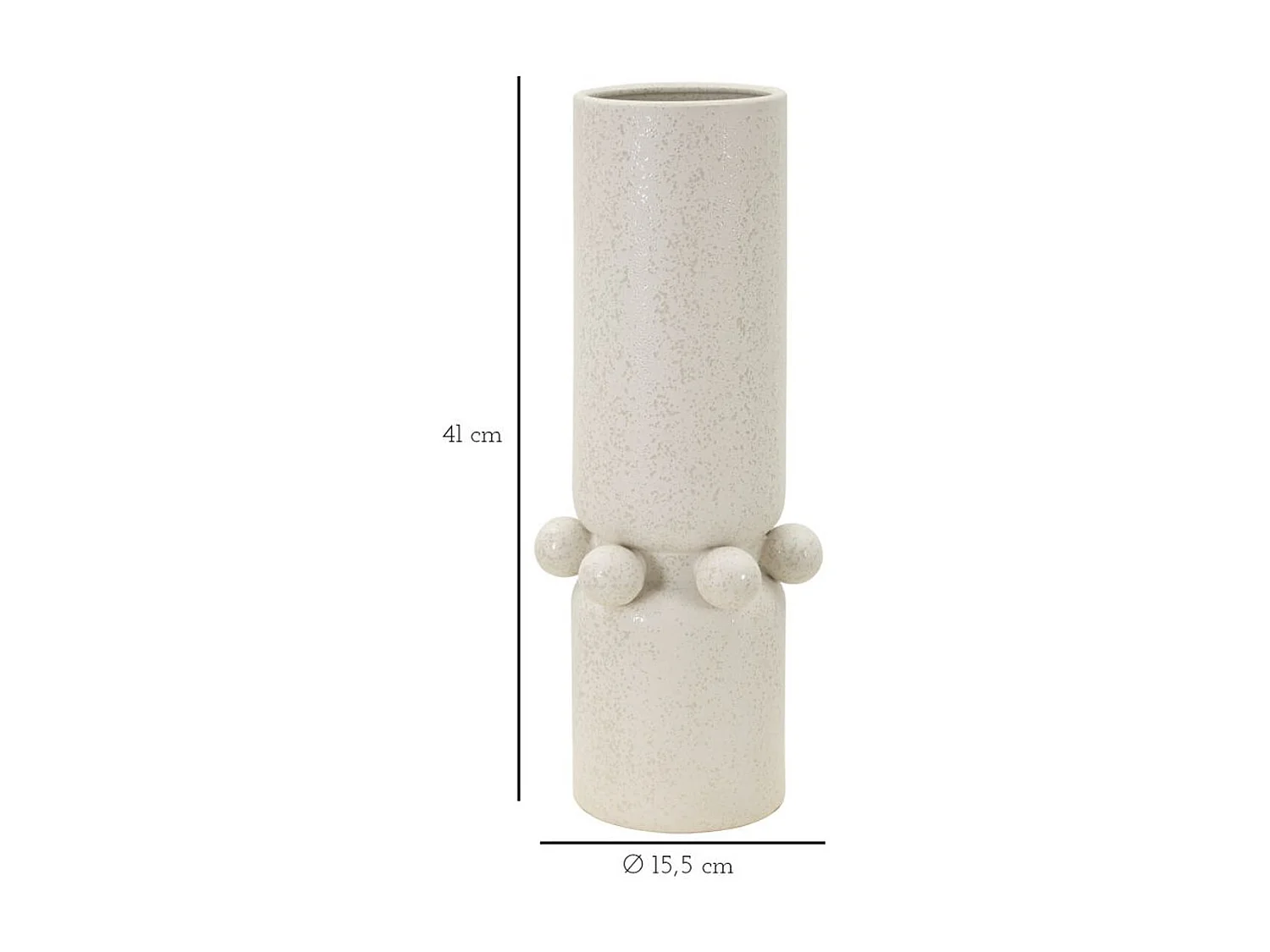 Vase Décoratif MF638, Beige, 15,5x15,5x41 cm, Seven Design
