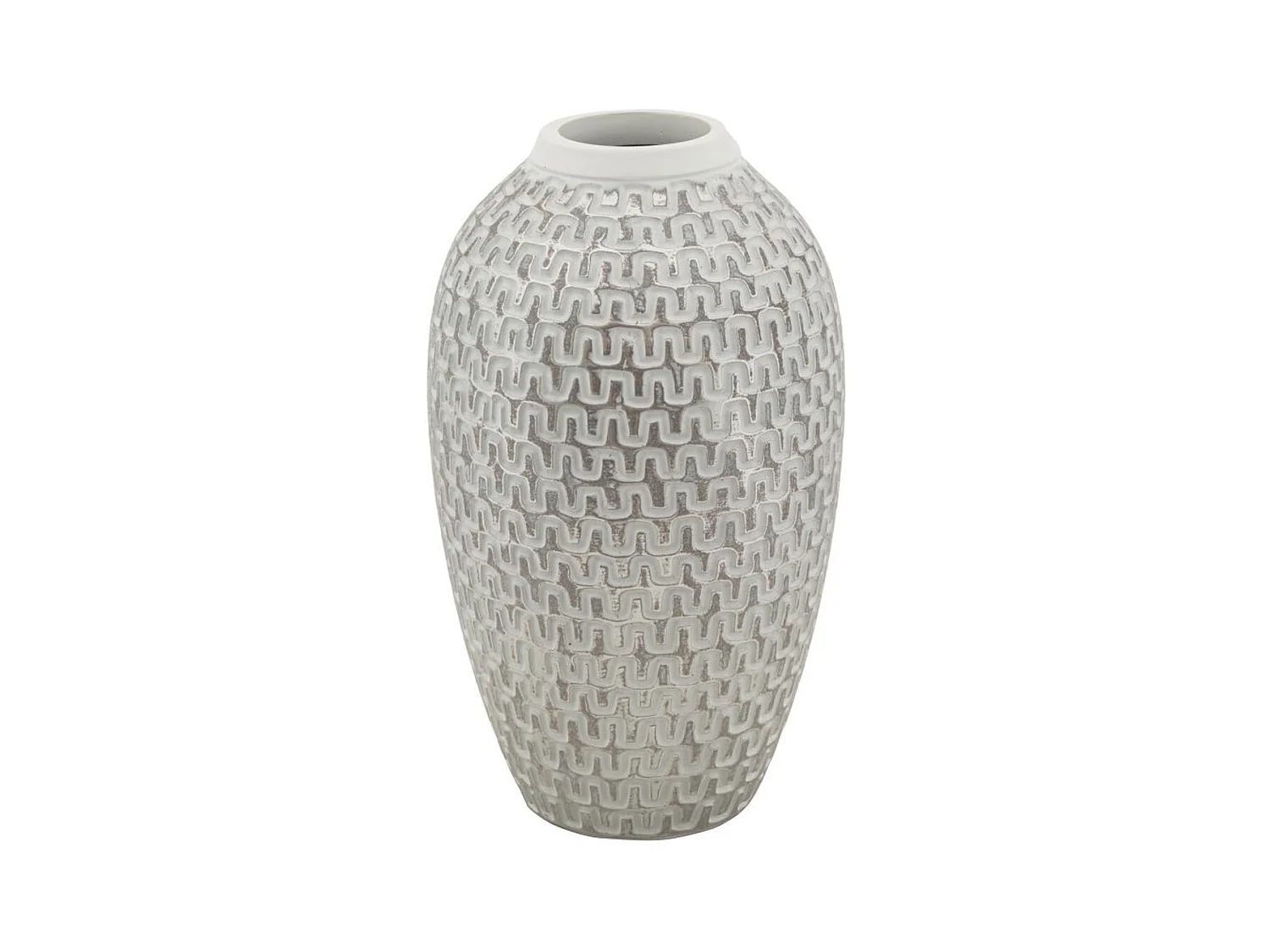 Vase Décoratif MF682, Blanc, 19,5x19,5x34 cm, Epikasa