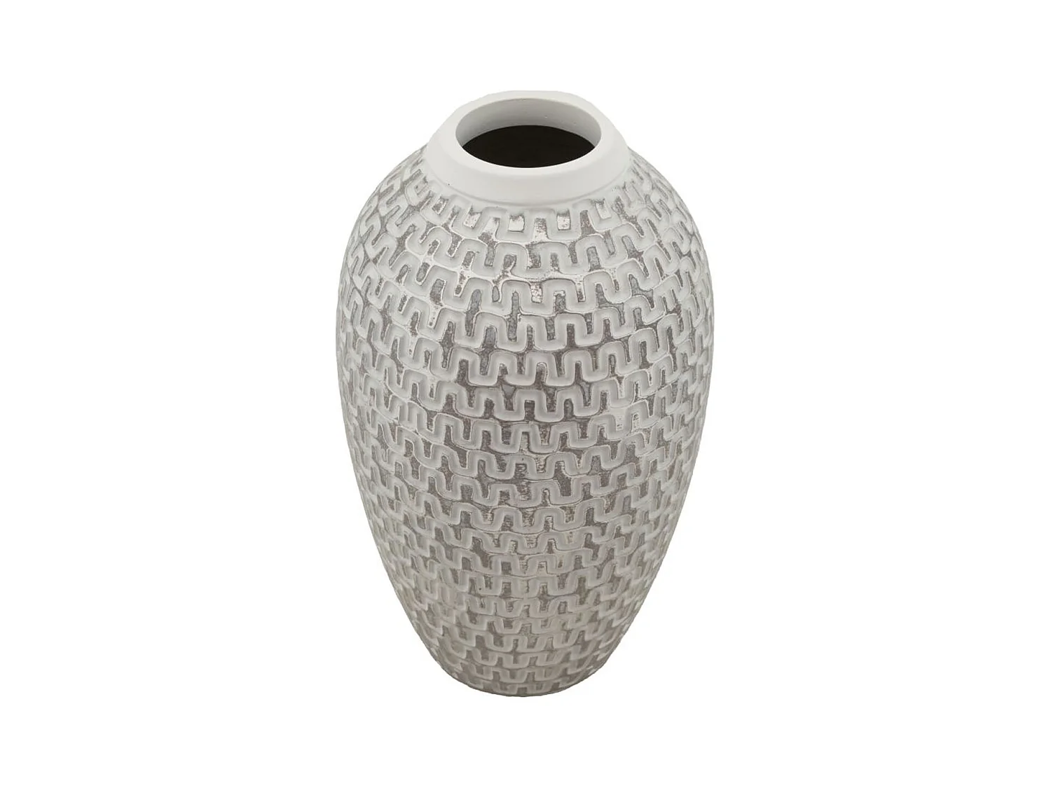 Vase Décoratif MF682, Blanc, 19,5x19,5x34 cm, Epikasa