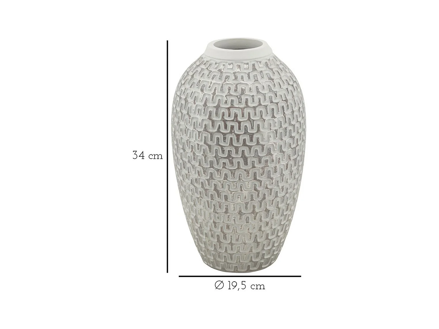 Vase Décoratif MF682, Blanc, 19,5x19,5x34 cm, Epikasa