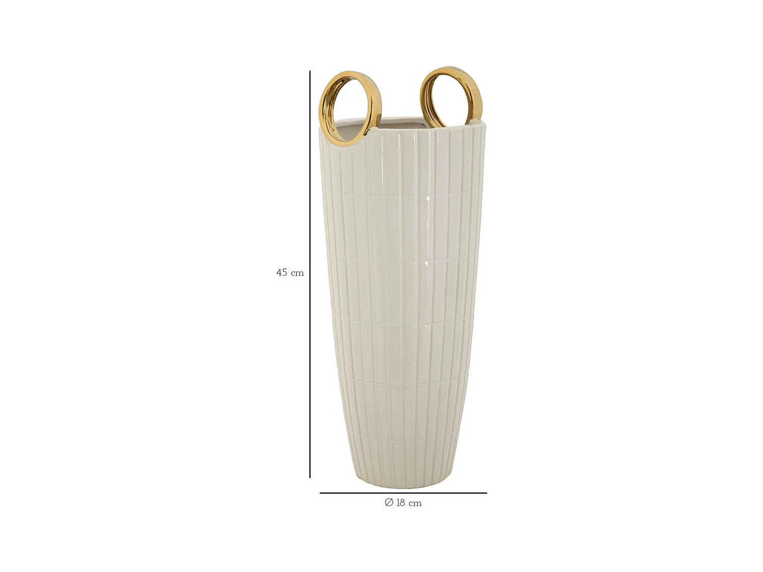 Vaso Decorativo MF633, Branco, 18x18x45 cm, Epikasa