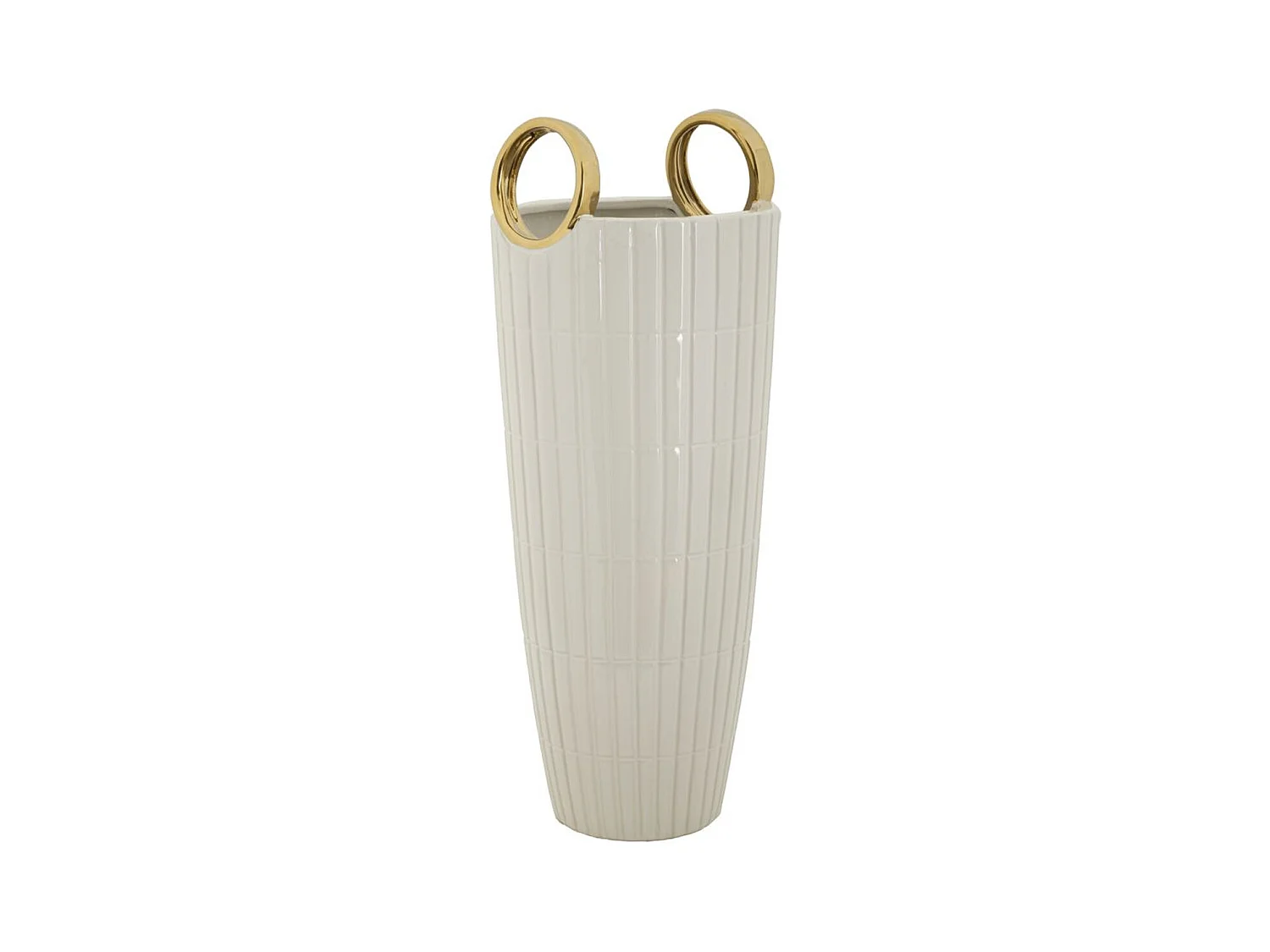 Vase Décoratif MF633, Blanc, 18x18x45 cm, Epikasa