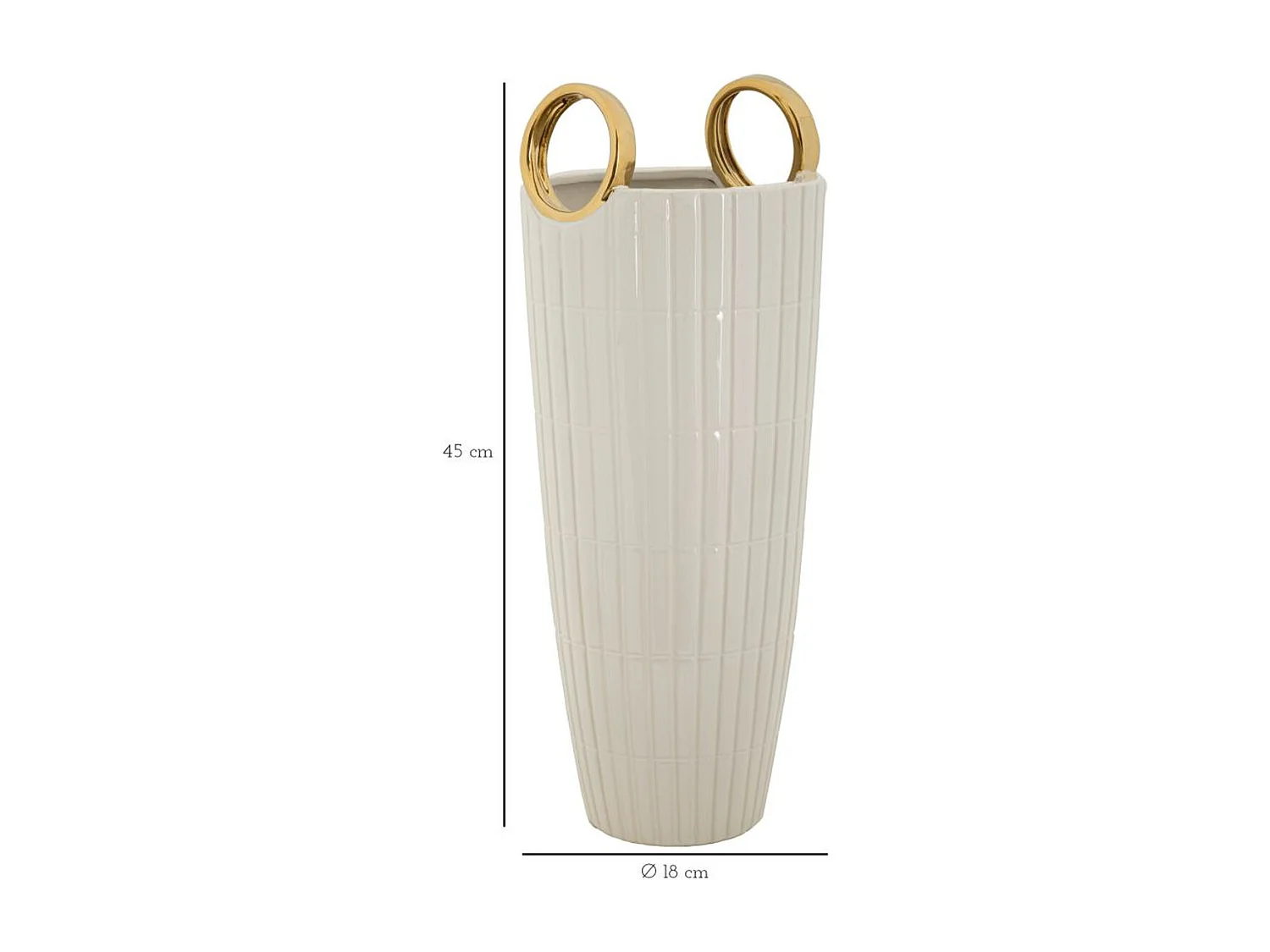 Vase Décoratif MF633, Blanc, 18x18x45 cm, Seven Design