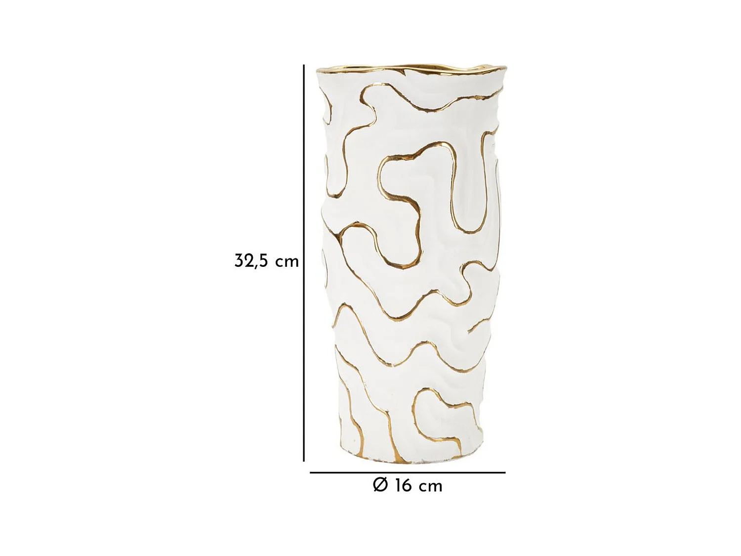 Wazon Dekoracyjny MF640, Biały, 16x16x32,5 cm, Epikasa