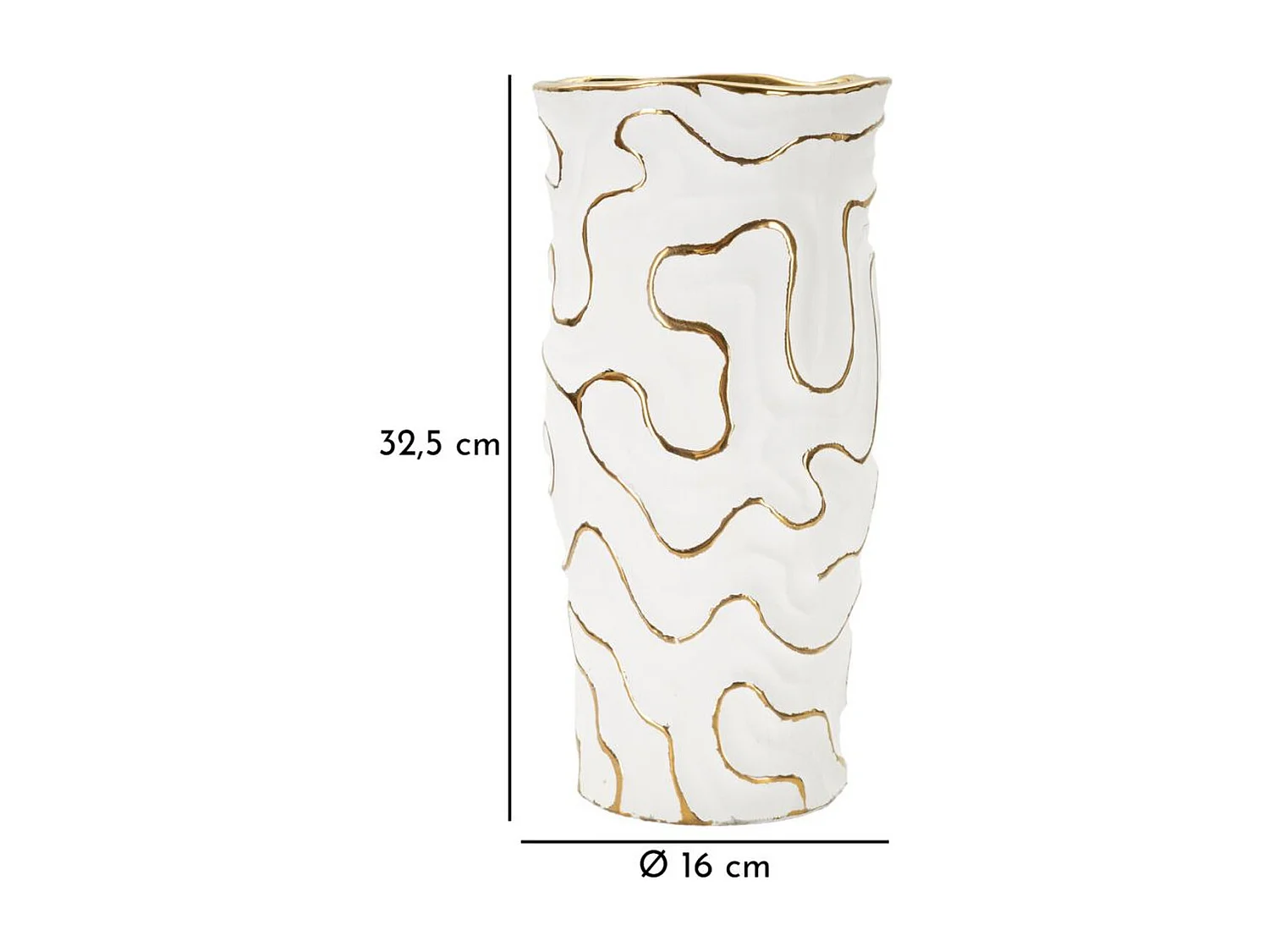 Wazon Dekoracyjny MF640, Biały, 16x16x32,5 cm, Seven Design