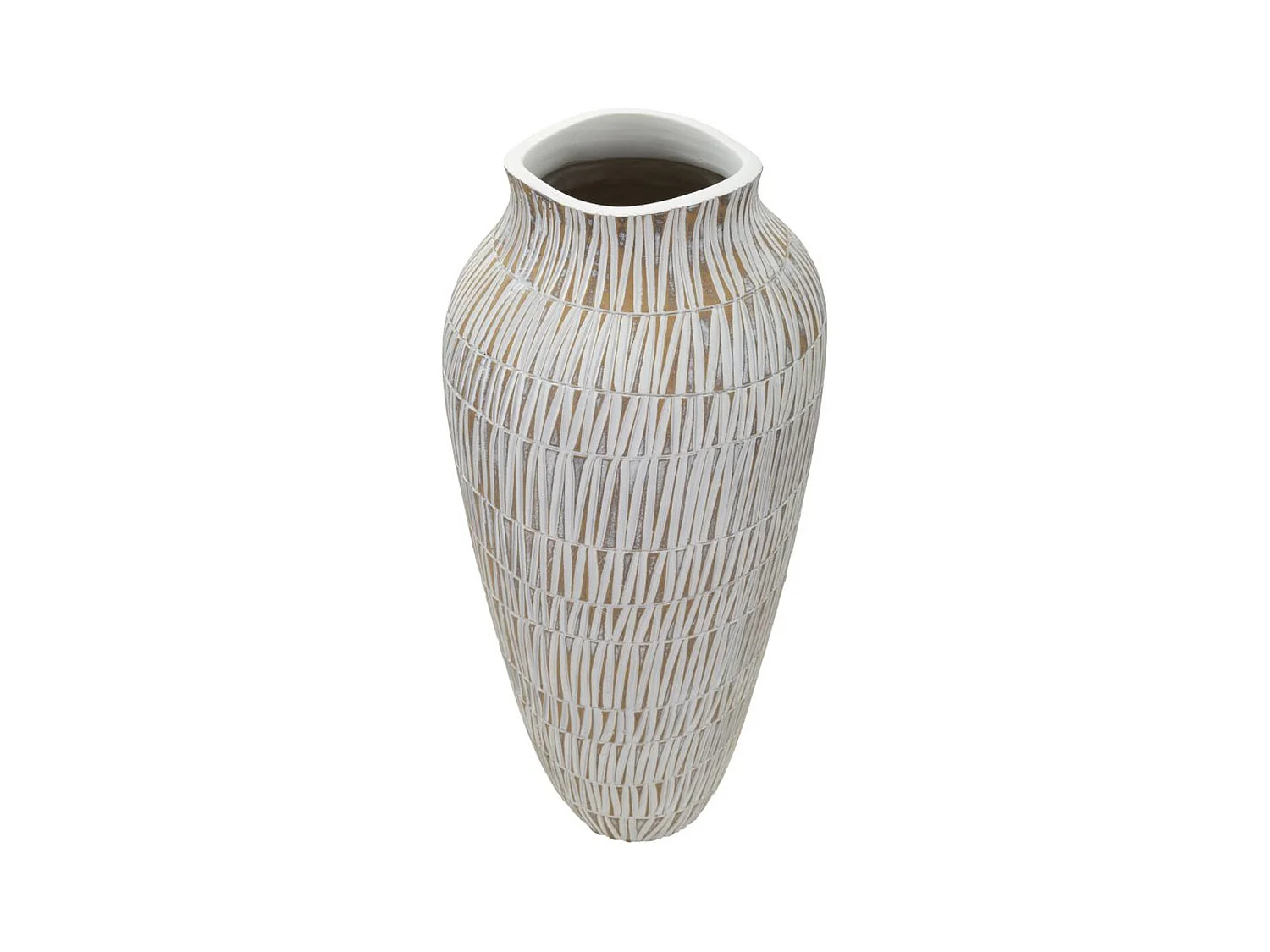 Vase Décoratif MF666, Blanc, 23x23x50 cm, Epikasa