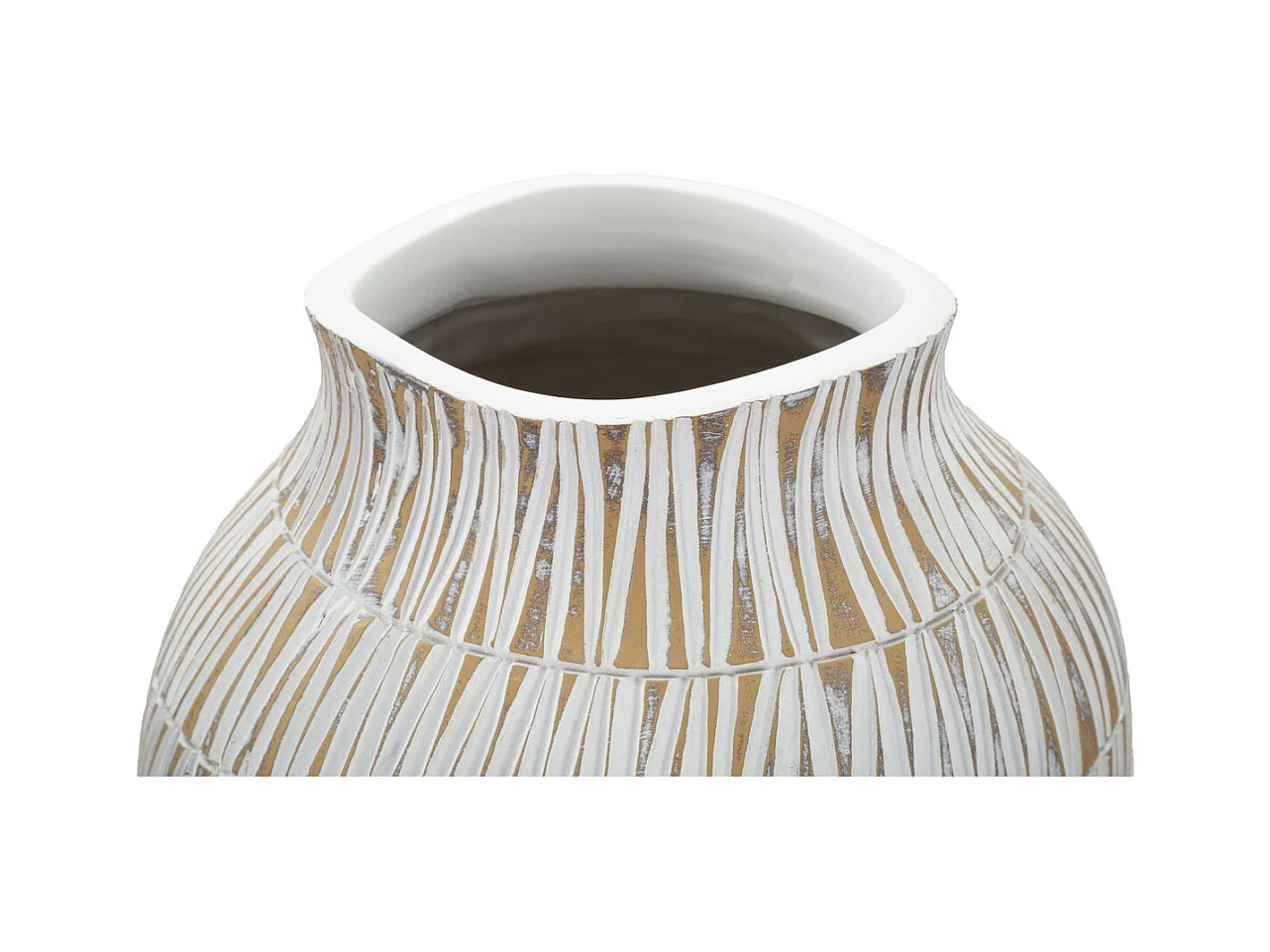 Vase Décoratif MF666, Blanc, 23x23x50 cm, Epikasa